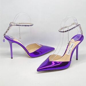 Jimmy Choo Saeda 100 patent leather pumps size 37.5